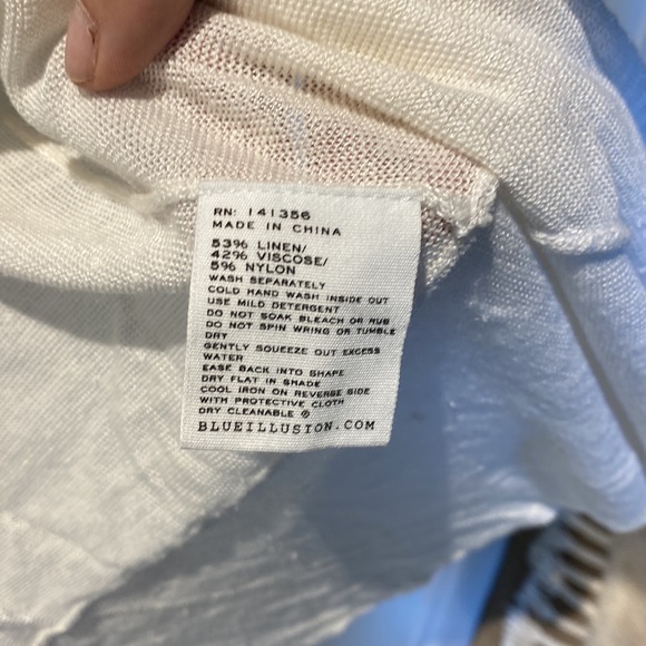 White linen/nylon sweater - Picture 3 of 4